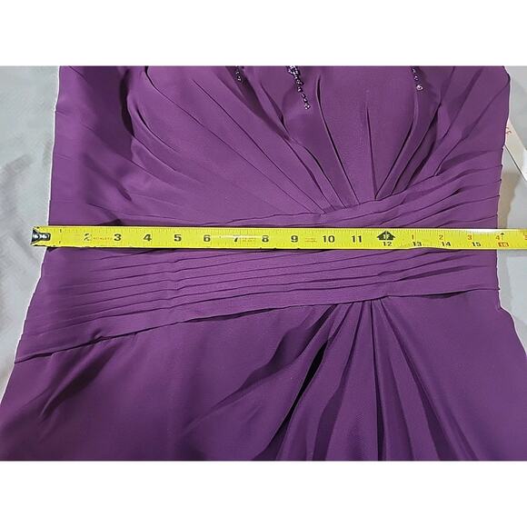 JJs House Cocktail Ruched Dress 12 Scoop A-line Knee Length Wedding Prom Formal - Picture 2 of 8